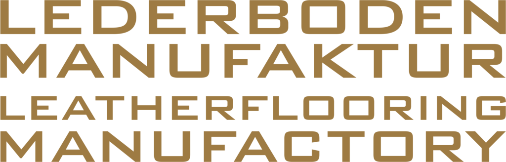 Logo der Lederboden Manufaktur in gold.
